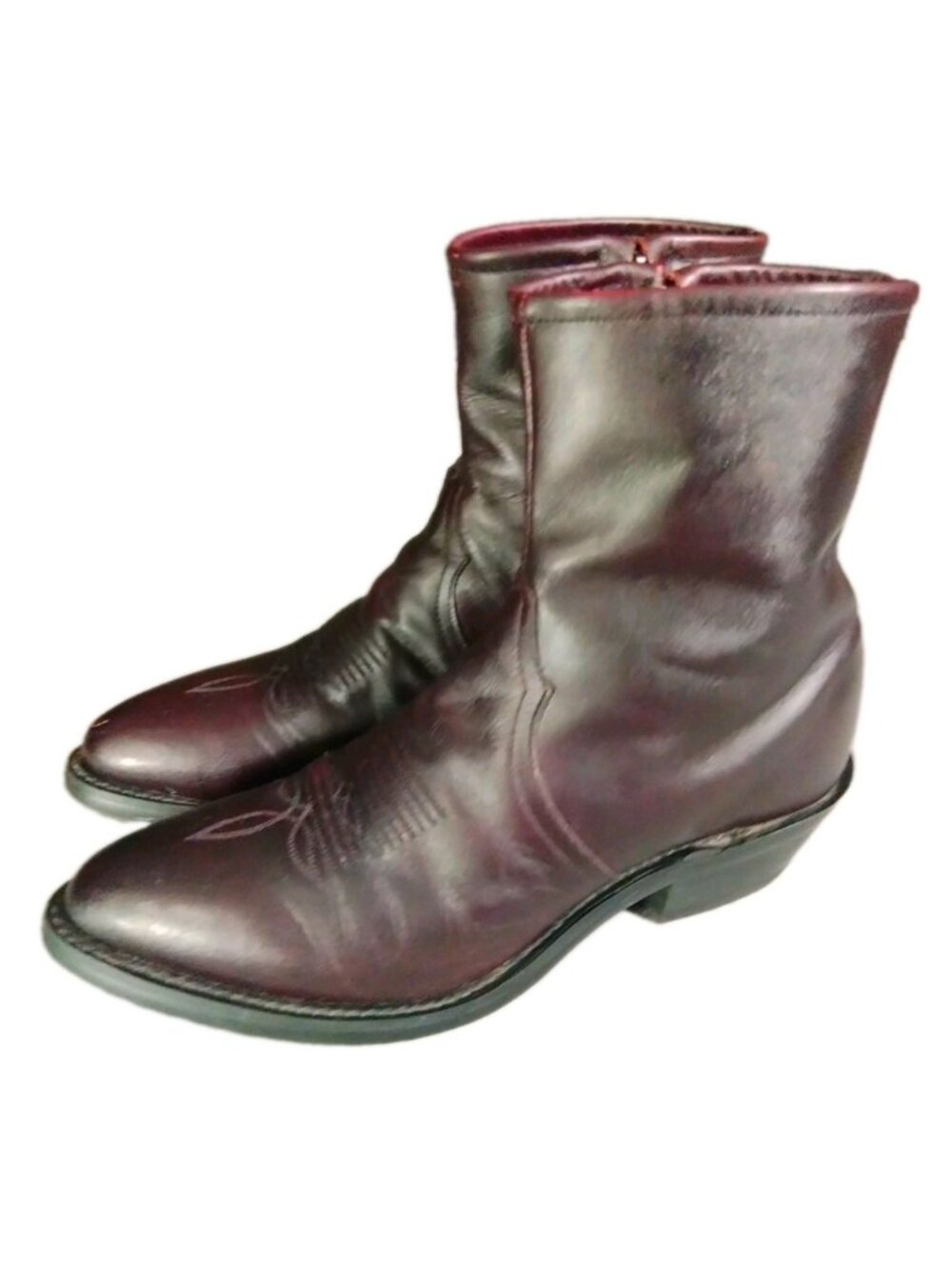 Tony Lama Men's 7.5 D Oxblood Red Western Zip Closure Ankle Boot